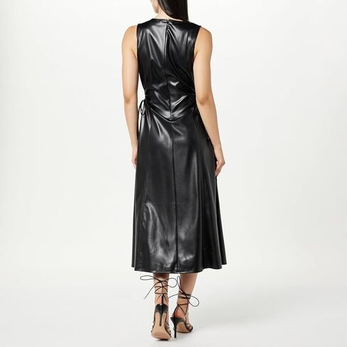 The Drop Women's Sabi Vegan Leather Cutout Midi Dress in Saudi Arabia