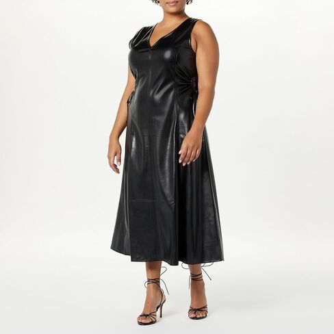 The Drop Women's Sabi Vegan Leather Cutout Midi Dress in Saudi Arabia