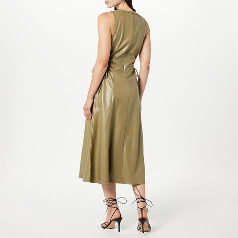 The Drop Women's Sabi Vegan Leather Cutout Midi Dress in Kuwait