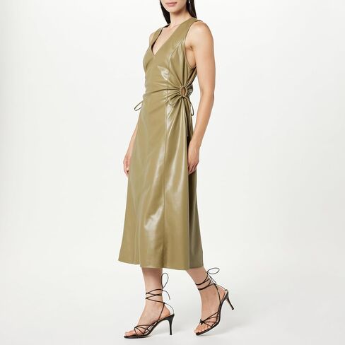 The Drop Women's Sabi Vegan Leather Cutout Midi Dress in Kuwait