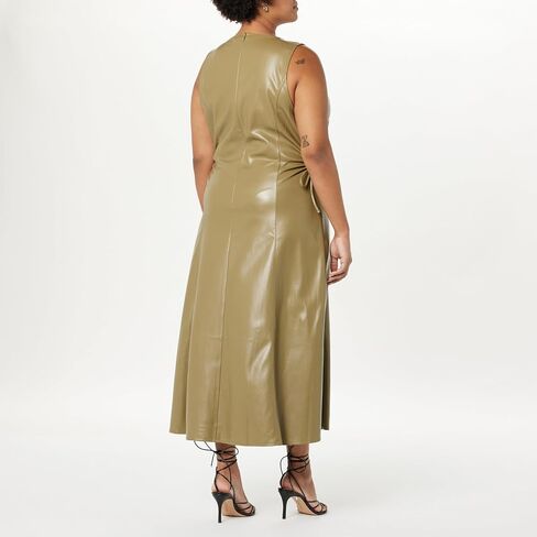 The Drop Women's Sabi Vegan Leather Cutout Midi Dress in Kuwait