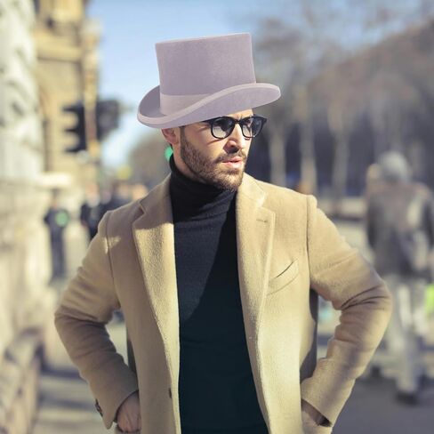 قبعة علوية من الصوف واللباد من بونتشوال جود، قبعة تنكرية طويلة بتصميم فيكتوري بطول 5 انش، هدايا للرجال لحفلات الرقص والكريسماس in Kuwait