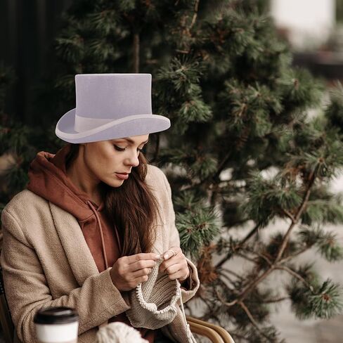 قبعة علوية من الصوف واللباد من بونتشوال جود، قبعة تنكرية طويلة بتصميم فيكتوري بطول 5 انش، هدايا للرجال لحفلات الرقص والكريسماس in Kuwait