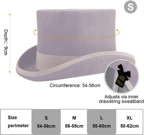 قبعة علوية من الصوف واللباد من بونتشوال جود، قبعة تنكرية طويلة بتصميم فيكتوري بطول 5 انش، هدايا للرجال لحفلات الرقص والكريسماس in Kuwait