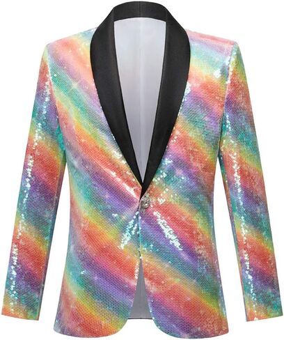 Men Green Blue Gold Leaves Pattern Sequins Blazer in Saudi Arabia
