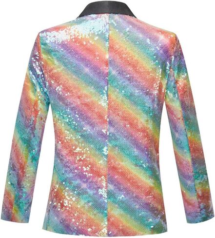 Men Green Blue Gold Leaves Pattern Sequins Blazer in Saudi Arabia
