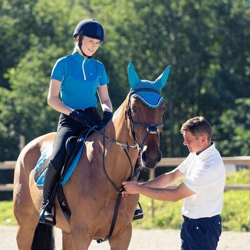 HORZE Women's Trista Short Sleeved Technical Moisture-Wicking Equestrian Sun Shirt | Mesh Under-Sleeves, UV Protection in Saudi Arabia