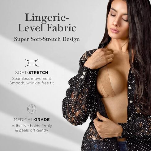 مجموعة أغطية الحلمات من Nippies Tape Boob Tape Skins - مقاس كريمي 2 in Kuwait