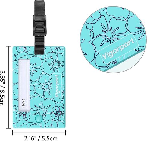 Vigorport Luggage Tags, 3 Pack Cute Luggage Tag TSA Approved, Unique Swivel Suitcase Tags, Privacy Protection Travel Name Tags Bag Labels (Cyan) in Saudi Arabia