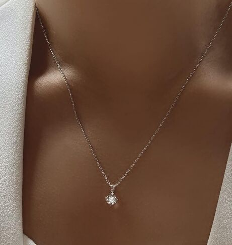 IGI Certified 1/4 to 3 Carat Round Brilliant Cut Lab Grown Diamond Solitaire Pendant Necklace for Women I 14k Gold Necklace (G-H, VS1-VS2, cttw) I 18 Inch Chain I Lobster Claw Clasp in Saudi Arabia