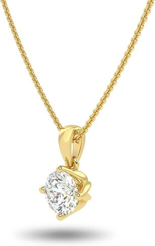 IGI Certified 1/4 to 3 Carat Round Brilliant Cut Lab Grown Diamond Solitaire Pendant Necklace for Women I 14k Gold Necklace (G-H, VS1-VS2, cttw) I 18 Inch Chain I Lobster Claw Clasp in Saudi Arabia