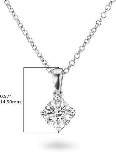 IGI Certified 1/4 to 3 Carat Round Brilliant Cut Lab Grown Diamond Solitaire Pendant Necklace for Women I 14k Gold Necklace (G-H, VS1-VS2, cttw) I 18 Inch Chain I Lobster Claw Clasp in Saudi Arabia