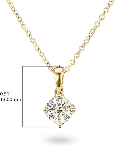 IGI Certified 1/4 to 3 Carat Round Brilliant Cut Lab Grown Diamond Solitaire Pendant Necklace for Women I 14k Gold Necklace (G-H, VS1-VS2, cttw) I 18 Inch Chain I Lobster Claw Clasp in Saudi Arabia