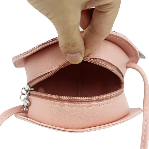 Suillty Little Girls Crossbody Purse طفل صغير لطيف قوس قزح حقيبة كتف مستديرة الأميرة in Saudi Arabia