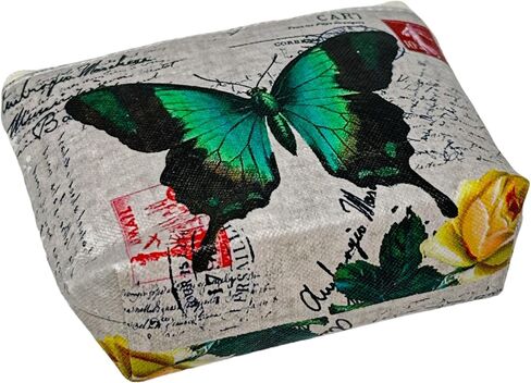 Butterfly Coin Purse - PU Leather, Zipper Pouch - 4.75 in by 3.25 in (Orange/Pink) in Saudi Arabia