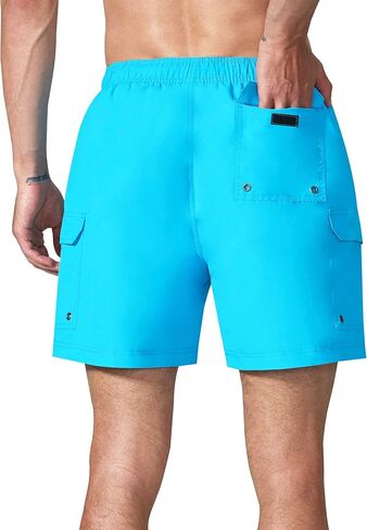 شورت سباحة رجالي من KPSUN سريع الجفاف، شورت سباحة مع بطانة للسباحة على الشاطئ in Kuwait