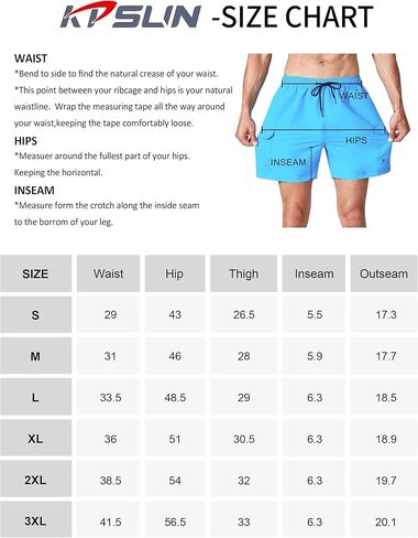 شورت سباحة رجالي من KPSUN سريع الجفاف، شورت سباحة مع بطانة للسباحة على الشاطئ in Kuwait