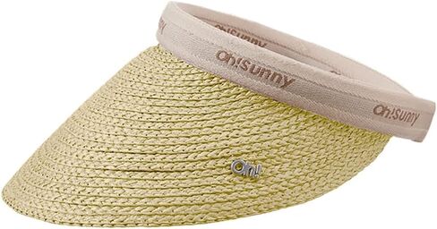 Women's Straw Sun Visor Hat UPF 50+ Anti-UV Protection Summer Ponytail Beach Hat Wide Brim Foldable Sun Cap YLH3M305 in Kuwait