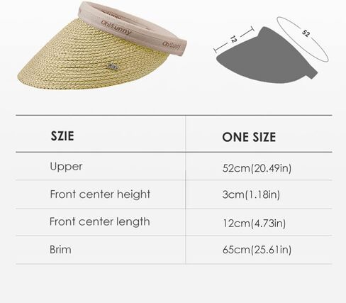 Women's Straw Sun Visor Hat UPF 50+ Anti-UV Protection Summer Ponytail Beach Hat Wide Brim Foldable Sun Cap YLH3M305 in Kuwait