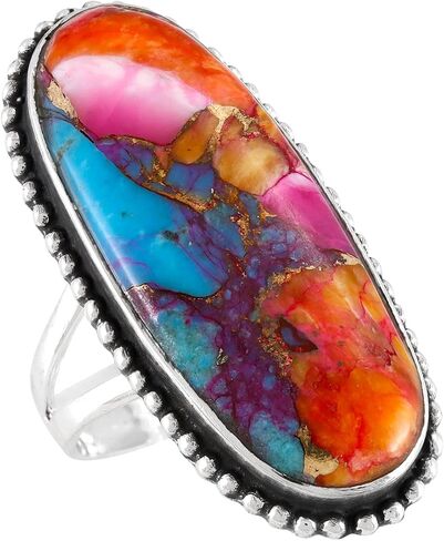 Turquoise Ring Sterling Silver 925 Genuine Gemstones Size 6 to 11 in Saudi Arabia
