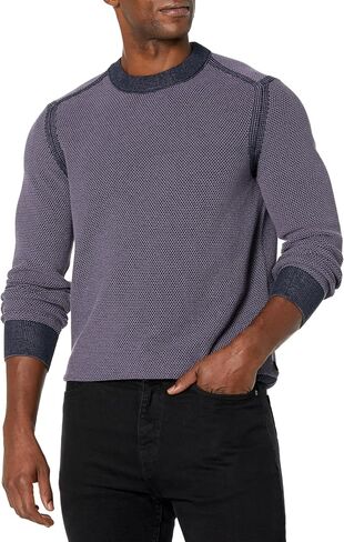 BOSS Men's Two Tone Cotton Mix Knit Sweater in Saudi Arabia