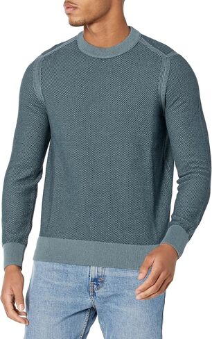 BOSS Men's Two Tone Cotton Mix Knit Sweater in Saudi Arabia