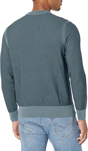 BOSS Men's Two Tone Cotton Mix Knit Sweater in Saudi Arabia