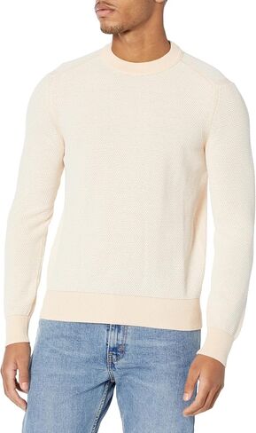 BOSS Men's Two Tone Cotton Mix Knit Sweater in Saudi Arabia
