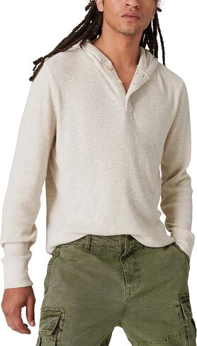 Lucky Brand Men's Garment Dye Thermal Hoodley in Saudi Arabia