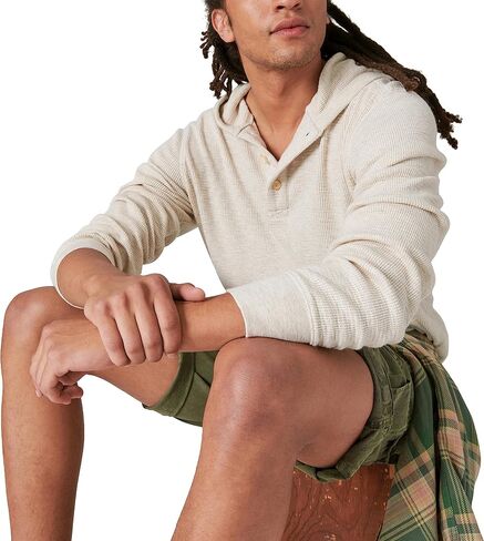 Lucky Brand Men's Garment Dye Thermal Hoodley in Saudi Arabia