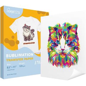 Sublimation Paper Heat Transfer Paper 8.5x11 inch A4 130 Sheets for Any Epson HP Canon Sawgrass Inkjet Printer with Sublimation Ink for Mug, T-Shirt,Light Fabric DIY 125gsm