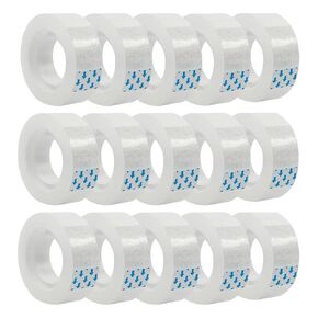 15 Rolls Transparent Clear Tape Refills for Dispenser, 0.7-Inch Wide, 27.3 Yards Long, Perfect for Gift Wrapping, Crafts, Home, School, Office