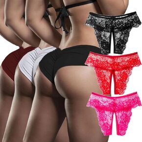 Women Ruched Butt Lifting Panties 3 Pack and Womens Lace Cheeky Briefs 3 Pack