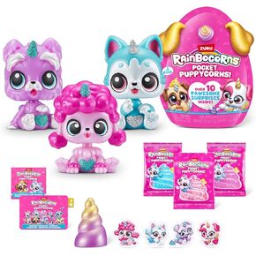 Rainbocorns Pocket Puppycorn 3 Pack by ZURU Toy Puppy Dog Mini Unboxing Girls Gifting