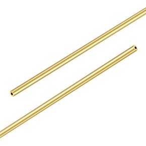 Aopin Brass Round Tube Copper Tubing Pipe ID 6.1mm / 6/25" x OD 6.5mm / 13/50" Hollow Copper Tubing Seamless Straight Pipe Tubing - 300mm / 1 Ft / 11.81 In Length For Brake Line, 2 Pcs