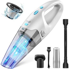 Handheld Vacuum Cordless,Car Vacuum,1.6 lbs Lightweight & Portable Hand Vacuum Cordless Rechargeable with Multi Accessories/HEPA Filter/LED Light,Mini Vacuum Cleaner for Home Office Car Pet