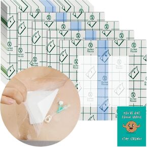Waterproof Shower Cover Shields Dialysis Port Picc Line Chest Catheter PD Peritoneal Dialysis Chemo Non-Stick Center Pad for Feeding Tube Peg G-Tube Patient Bandage Protector, 10"x10"(Pack of 25) in Saudi Arabia