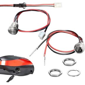 GYL Hoverboard Charging Port Replacement for Gotrax/Hover-1/SISIGAD Electric Smart Self-Balancing Scooter charger port cable (3 Prong 2 Wires Blackhead with Power Switch)