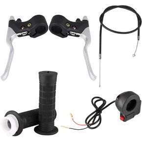 for Parts for Mini Gas Pocket Bike Brake Levers Kit,Handle Grips Kill on/Off Switch Throttle Brake Levers Kit with Black Brake Wire for Bike Mini Motorcycle