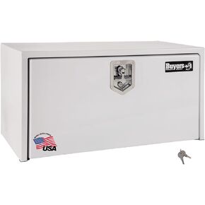 Buyers Products 1702405 White Steel Underbody Truck Tool Box, 18 x 18 x 36 Inch, Made In The USA, Truck Tool Box For Storage & Organization, Job Box For Worksite
