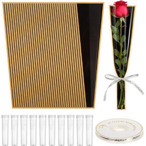 LENSARKU 200PCS Flower Bags for Bouquets, 100 Single Rose Sleeves Wrapping Bags 100 Plastic Flower Water Tubes for Wedding Birthday Party Mother's Day Graduation
