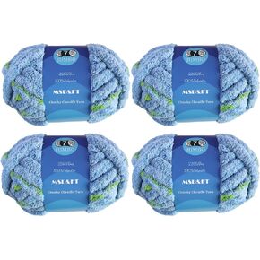 MSD&FT 4 Skeins Chunky Chenille Yarn Blanket Yarn (Purple)