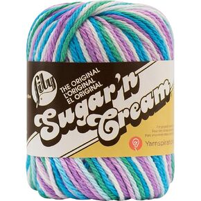 Lily Sugar 'N Cream The Original Ombre Yarn, 2oz, Gauge 4 Medium, 100% Cotton, Beach Ball Blue - Machine Wash & Dry
