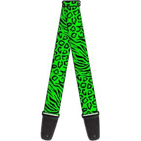 Buckle-Down Guitar Strap Cheebra Green Black 2 Inches Wide (Model: GS-W32931)