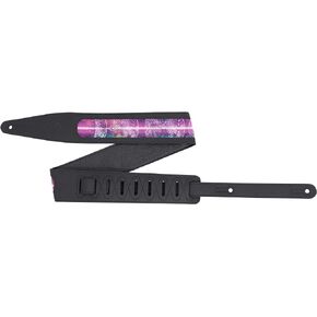 Levy's Leathers 2.5" Leather Guitar Strap with Cosmic Print Window Cut-Out; Black (MG317Z-BLK)