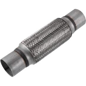 X AUTOHAUX 1 Pcs 2.25"x8"x12" Car Exhaust Flexible Pipe Tubing Universal Exhaust Joint with Welding Extension Pipe Stainless Steel Silver Tone