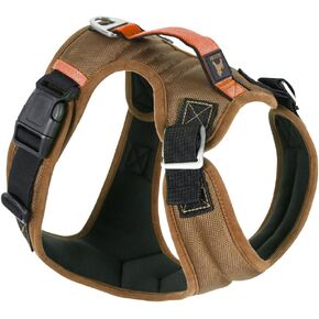 Gooby Pioneer Dog Harness with Control Handle & Seat Belt Restrain Capability, X-Large, Red