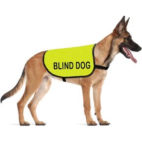 CENWA Blind Dog Jacket Vest Blind Dog Alerts Blind Dogs Walking Slogan Warning Vest Special Needs Gift (Blind Dog L)