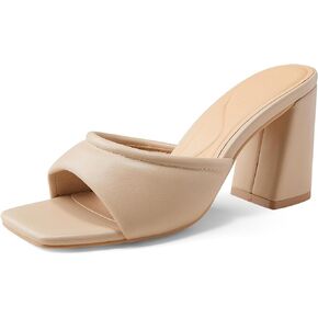Arromic Women's Square Open Toe Heels Sandals Comfortable Block Chunky Heeled Sandals Slip on Heels Summer Evening Party Wedding Prom Dress Pumps Shoes