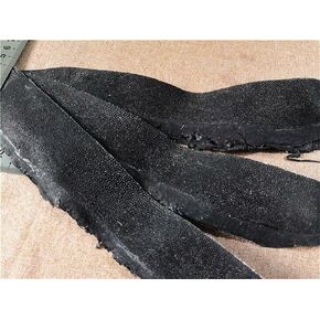 2PCS Genuine Stingray Skin Leather Hide Pelt Strap Natural Rawhide Off-Cuts Strip Dark Red